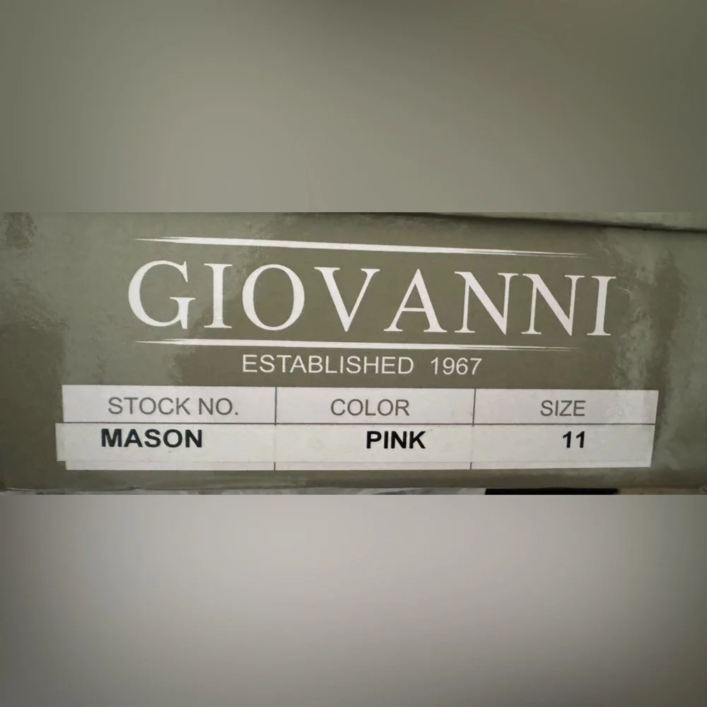 GIOVANNI Mason Pink Mens leather shoes size 11 new.